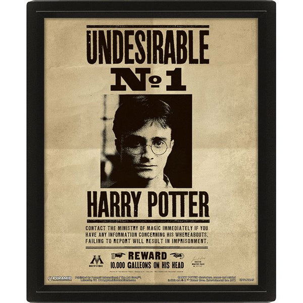 Harry Potter Gerahmtes 3D Lentikulardruck Bild Harry & Sirius Wanted Posters