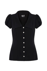 Hell Bunny Bluse Maddy Schwarz