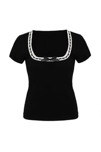 Hell Bunny Top Gracie Schwarz