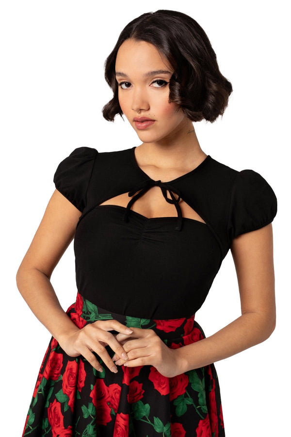 Hell Bunny Top Priscilla Schwarz