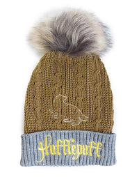Harry Potter Mütze Hufflepuff House Fur Pom Beanie