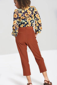 Hell Bunny Hose Ravenwood Trousers Braun
