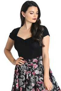 Hell Bunny Top Mia Schwarz