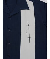Steady Clothing Hemd Three Star Panel Blau