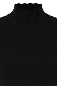 Banned Retro Halbarm Pullover Jane Sweet Scallop Schwarz