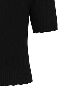 Banned Retro Halbarm Pullover Jane Sweet Scallop Schwarz