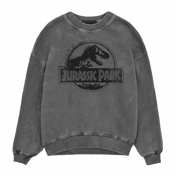 Jurassic Park Pullover Spray Logo Acid Wash