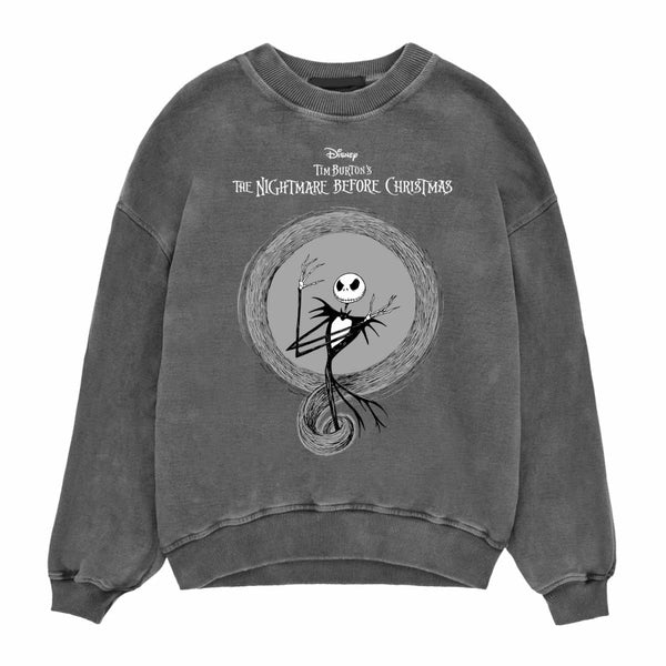 The Nightmare Before Christmas Pullover Jack And Logo Acid Wash