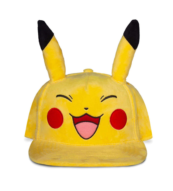 Pokémon Snapback Cap Happy Pikachu Plush Face