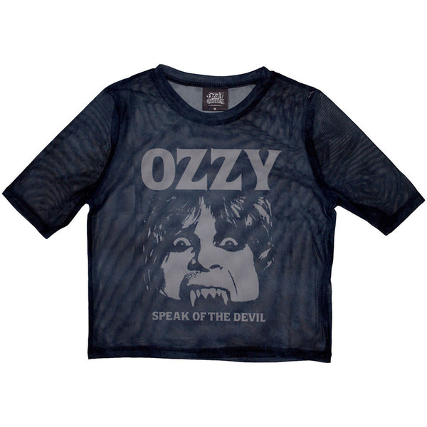 Ozzy Osbourne Crop Top Speak Of The Devil Navy Blue