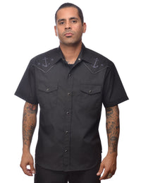 Steady Clothing Western Hemd Black Anchor