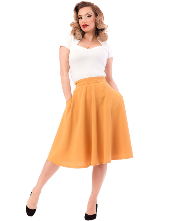 Steady Clothing Tellerrock Pocket High Waist Thrills Mustard