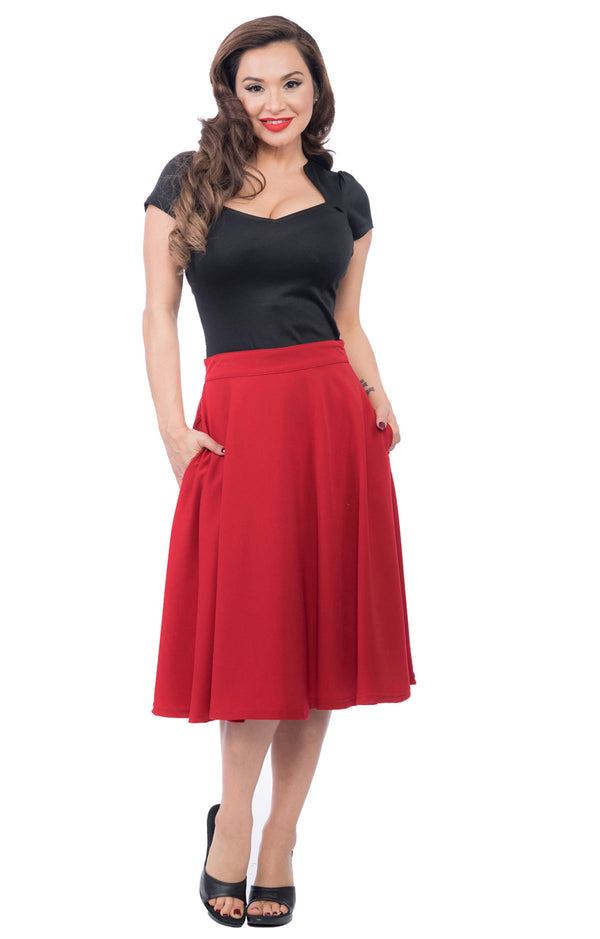 Steady Clothing Tellerrock Pocket High Waist Thrills Rot