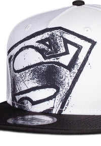 Superman Snapback Cap White Graffiti Logo