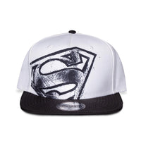 Superman Snapback Cap White Graffiti Logo
