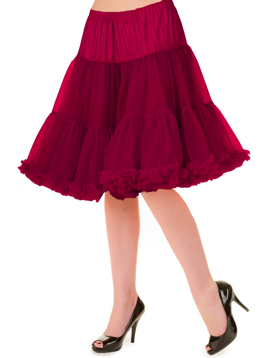 Banned Retro Petticoat Walkabout Bordeaux Burgundy