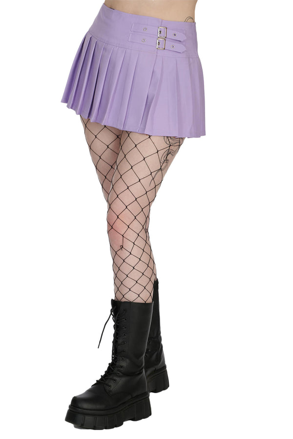 Banned Alternative Mini Faltenrock Darkdoll Lilac
