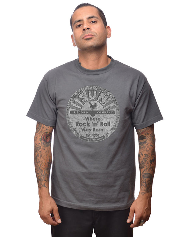 Steady Clothing x Sun Records T-Shirt Sun Distressed Grau