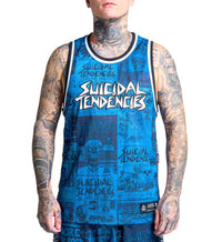 Sullen Clothing X Suicidal Tendencies Basketball Tank Top Posted Jersey Blau