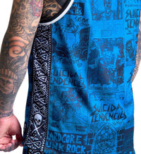 Sullen Clothing X Suicidal Tendencies Basketball Tank Top Posted Jersey Blau