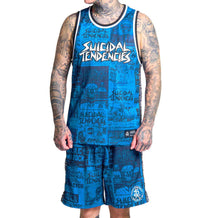 Sullen Clothing X Suicidal Tendencies Basketball Tank Top Posted Jersey Blau