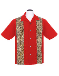 Steady Clothing Hemd Leopard Panel Rot