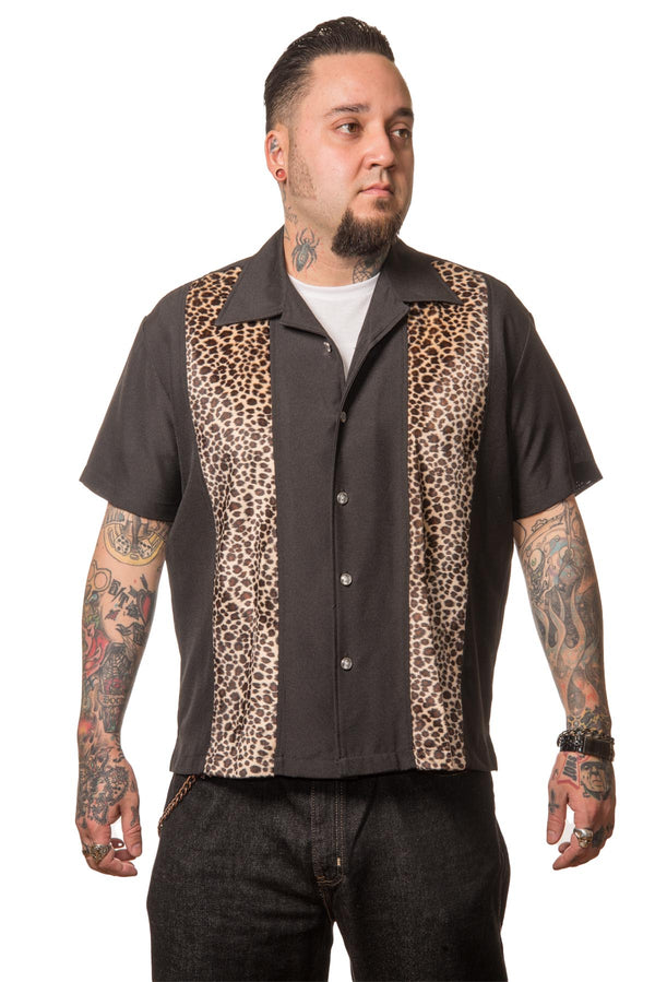 Steady Clothing Hemd Leopard Panel Schwarz