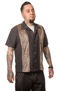 Steady Clothing Hemd Leopard Panel Schwarz