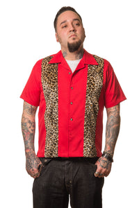 Steady Clothing Hemd Leopard Panel Rot