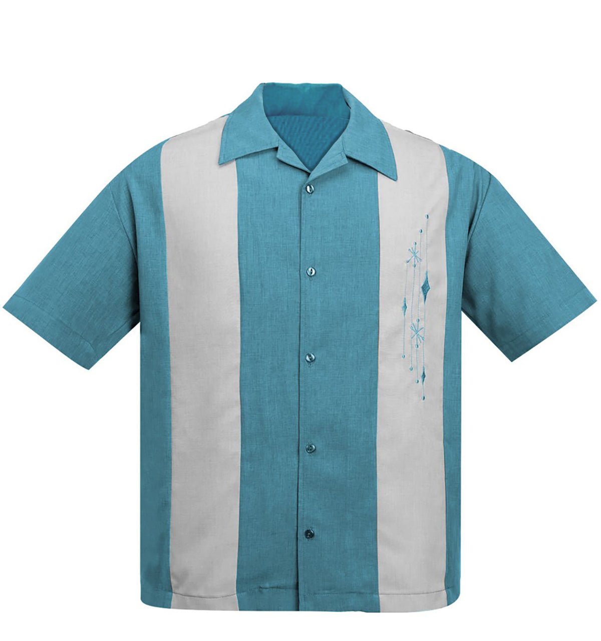 Steady Clothing Hemd Mid Century Marvel Pacific Silver