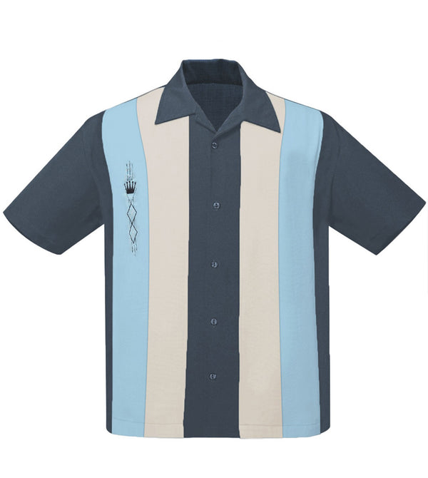 Steady Clothing Hemd The Kingston Charcoal Cream Aqua