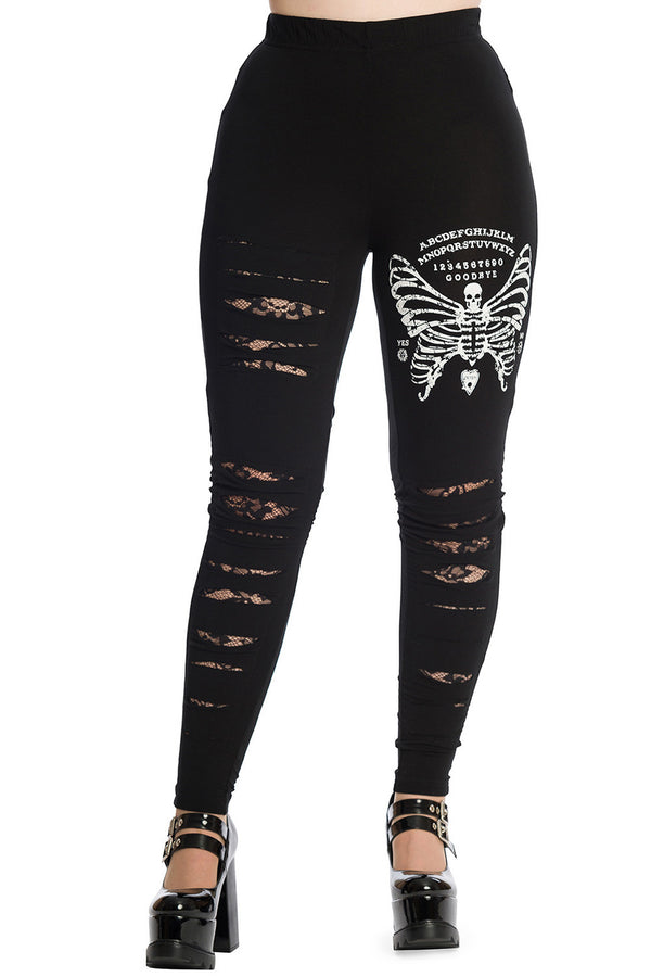 Banned Alternative Leggings Skeleton Butterfly