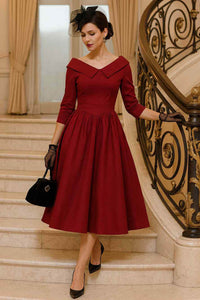 Dolly and Dotty Swing Kleid Ruth Burgunder