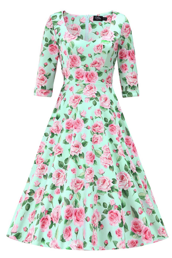Dolly and Dotty Swing Kleid Scarlette Baby Blue Pink Roses