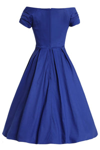 Dolly and Dotty Swing Kleid Lily Dark Blue Off-Shoulder