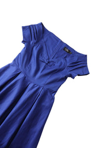 Dolly and Dotty Swing Kleid Lily Dark Blue Off-Shoulder