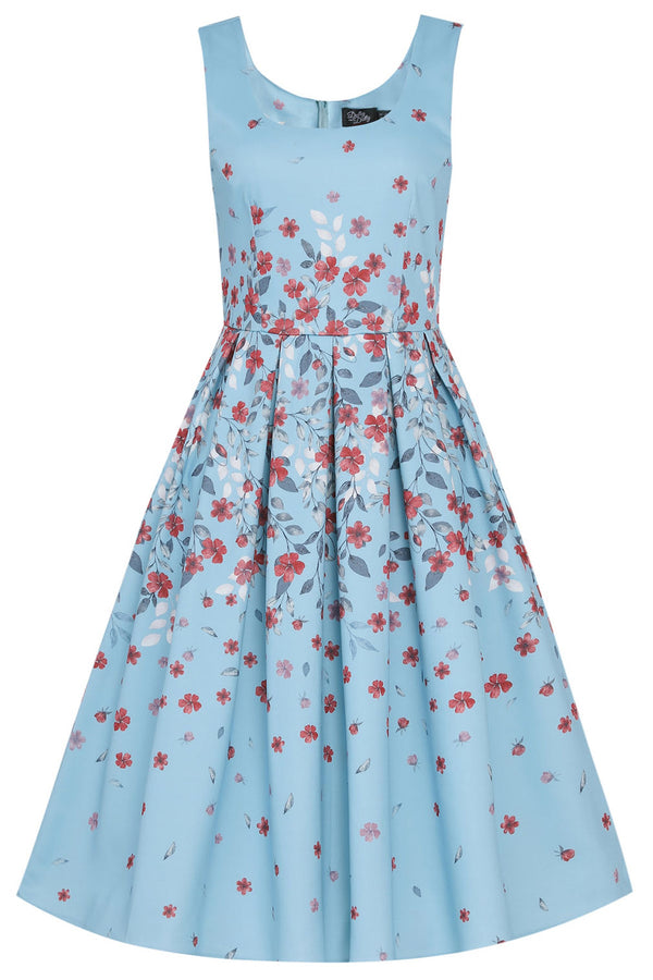 Dolly and Dotty Swing Kleid Amanda Light Blue Delicate Falling Flower