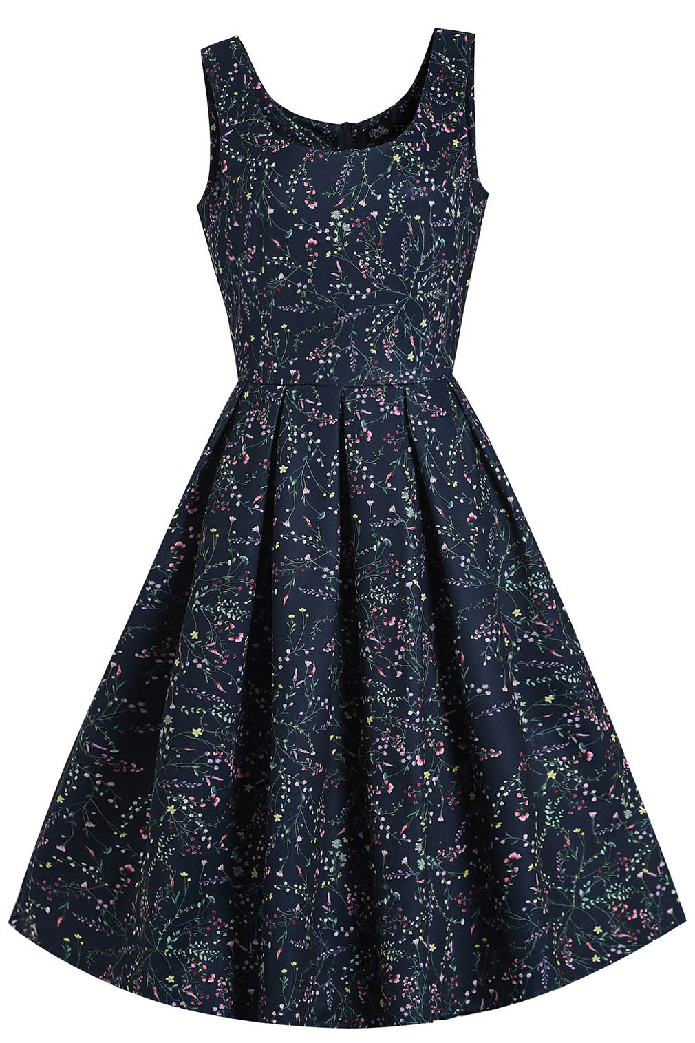 Dolly and Dotty Swing Kleid Amanda Navy Blue Meadow