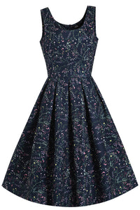 Dolly and Dotty Swing Kleid Amanda Navy Blue Meadow