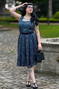 Dolly and Dotty Swing Kleid Amanda Navy Blue Meadow