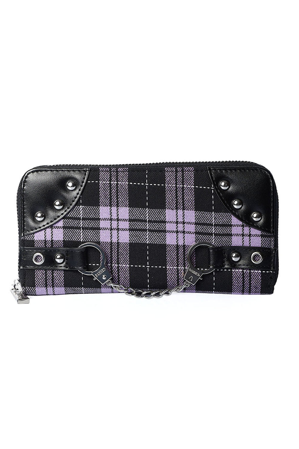 Banned Alternative Geldbörse Tartan Handcuff Lila