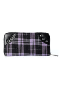 Banned Alternative Geldbörse Tartan Handcuff Lila