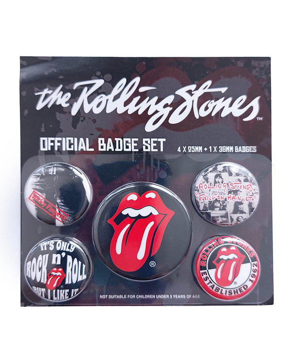 The Rolling Stones Anstecker Classic Tongue Button Pack