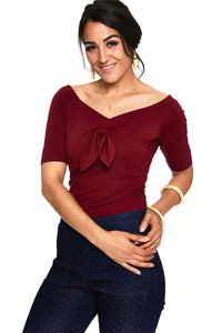 Voodoo Vixen Top Anika Burgundy