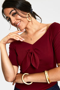 Voodoo Vixen Top Anika Burgundy
