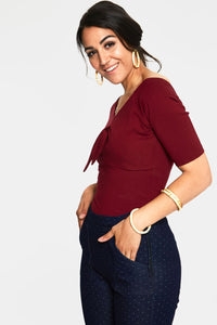 Voodoo Vixen Top Anika Burgundy