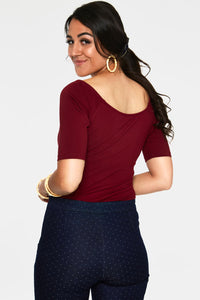 Voodoo Vixen Top Anika Burgundy