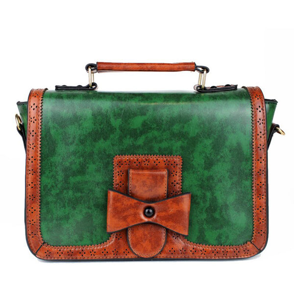 Banned Retro Schultertasche Scandal Bow Grün
