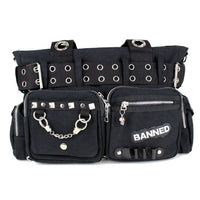 Banned Damen Handtasche Sweet Revenge - Schultertasche Nieten Ösen Goth Punk