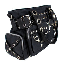 Banned Damen Handtasche Sweet Revenge - Schultertasche Nieten Ösen Goth Punk